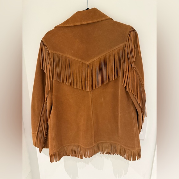 NWT $1295 RE/DONE Suede Fringe Jacket Brown Tan XS - Picture 6 of 6